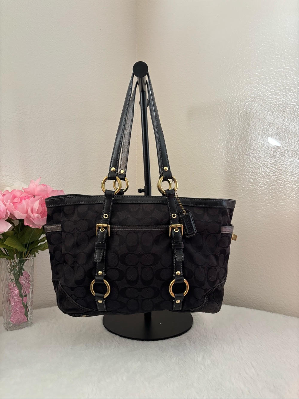 Vintage Y2k Coach Jacquard Signature Gallery Tote Bag